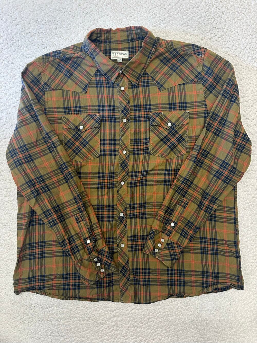 Tecovas Mens Long Sleeve Pearl Snap Western Shirt Size 2XL
